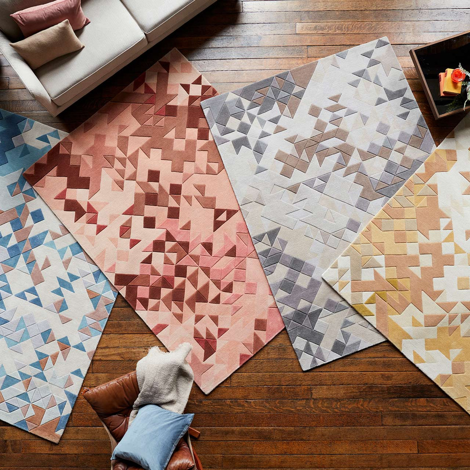 Enigma Wool Rug Blue Multi Geometric