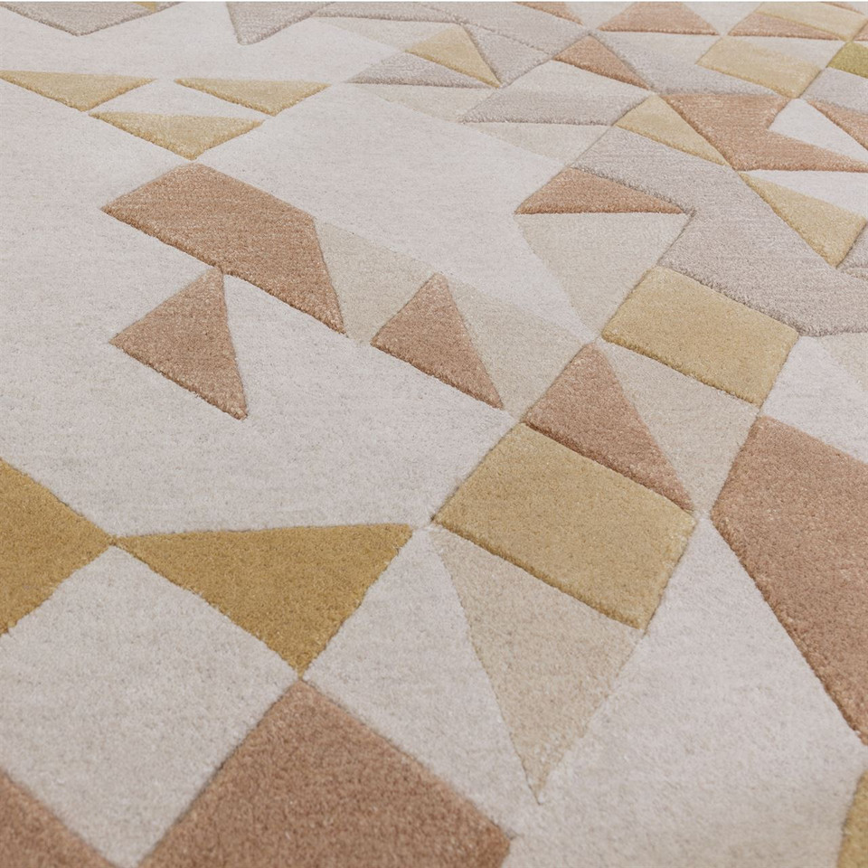 Enigma Wool Rug Gold Multi Geometric