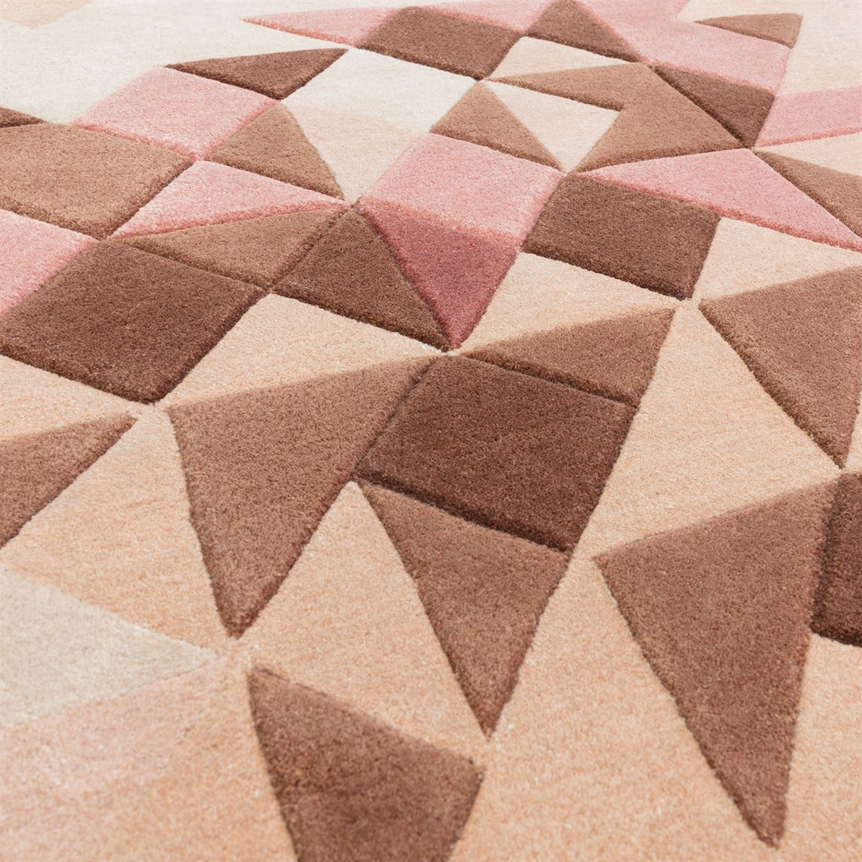 Enigma Wool Rug Rose Multi Geometric