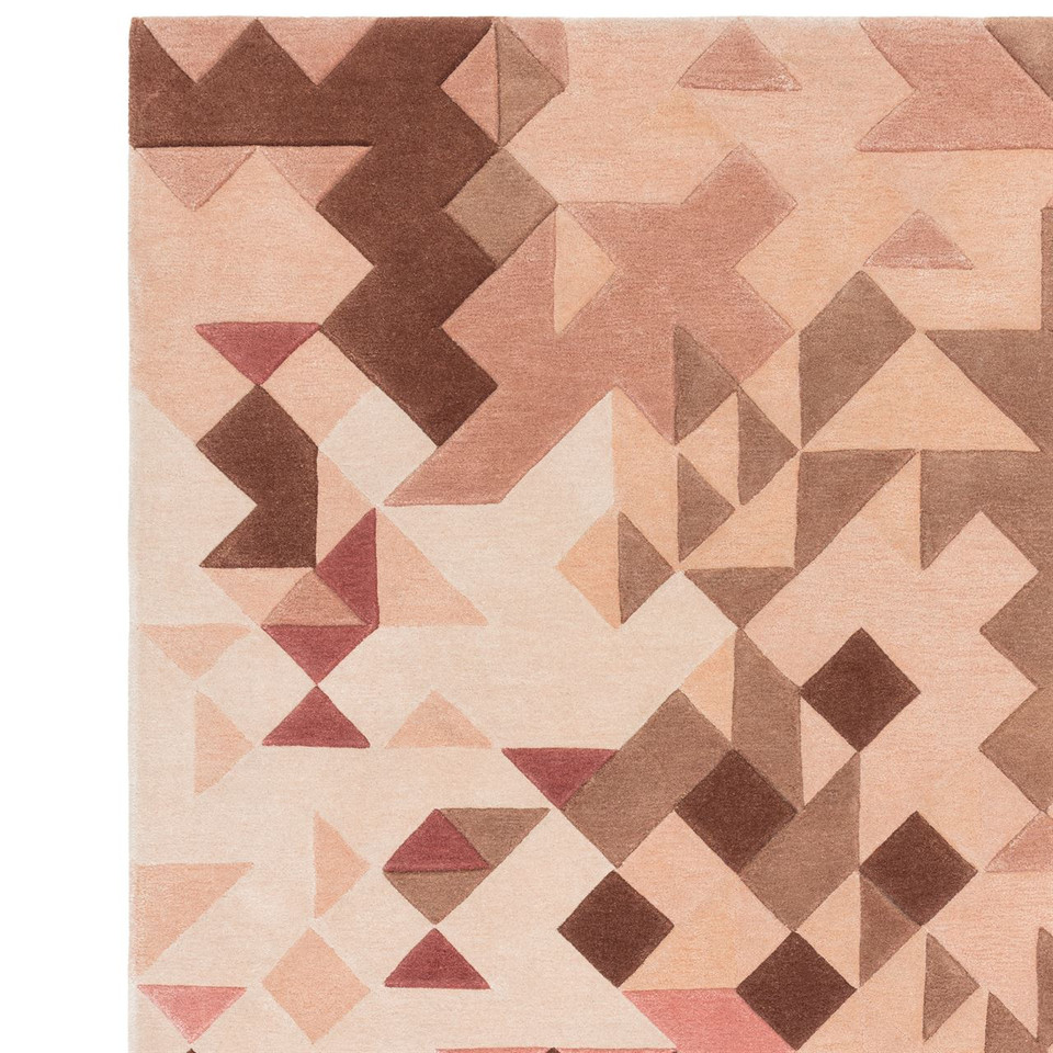 Enigma Wool Rug Rose Multi Geometric