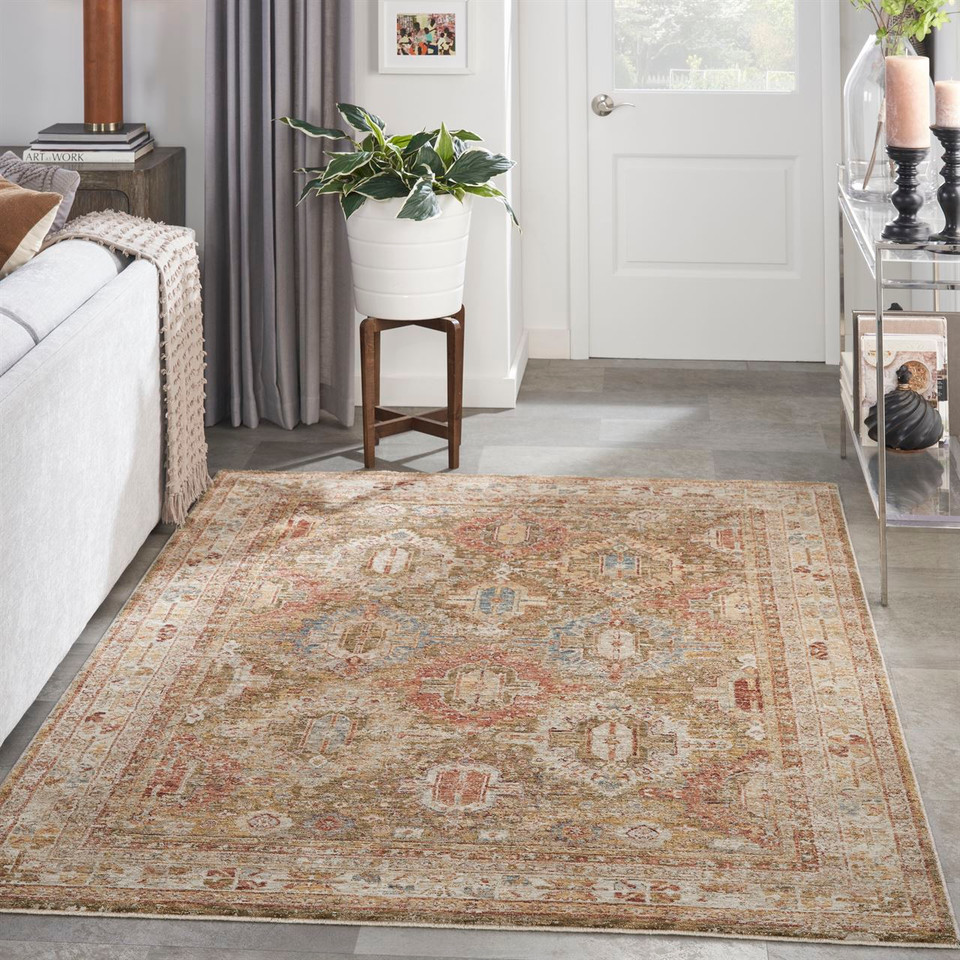 Sahar Distressed Vintage Green Rug SHR01