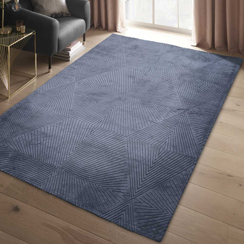 Clarke & Clarke Blaize Blue Twilight Rug