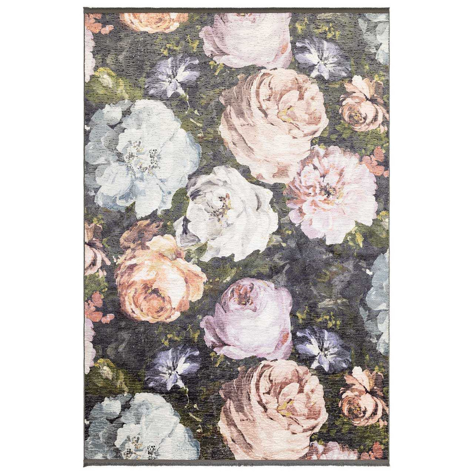 Clarke & Clarke Floretta Blush Charcoal Rug