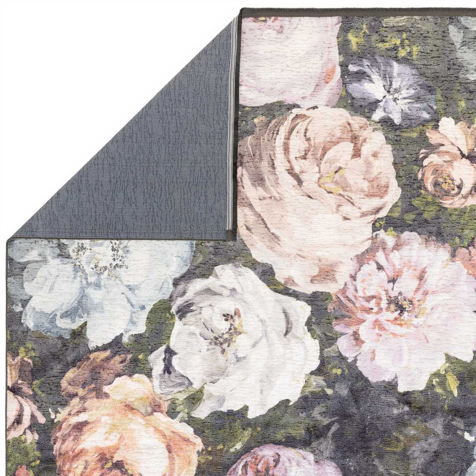 Clarke & Clarke Floretta Blush Charcoal Rug
