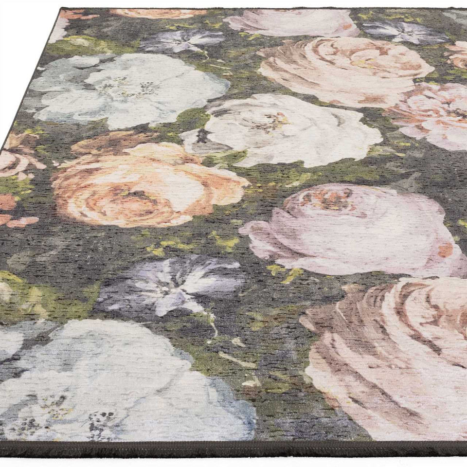 Clarke & Clarke Floretta Blush Charcoal Rug