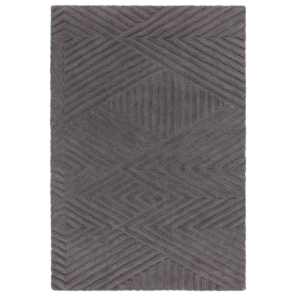 Hague Charcoal Thick Woollen Rug Hand Tufted
