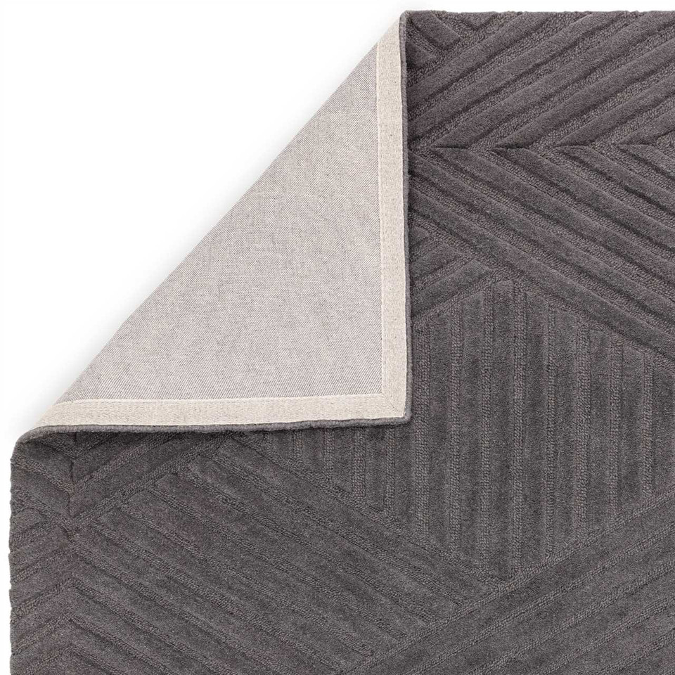 Hague Charcoal Thick Woollen Rug Hand Tufted