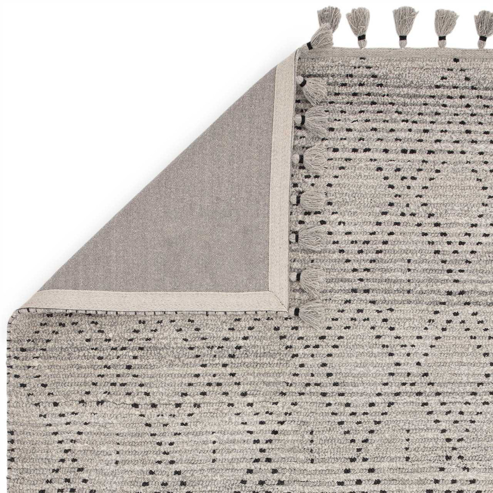 Nepal Grey Black Diamond Rug Indian Wool