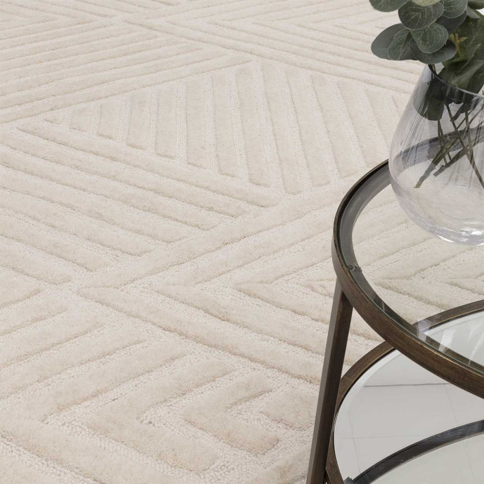 Hague Ivory Thick Woollen Rug Hand Tufted
