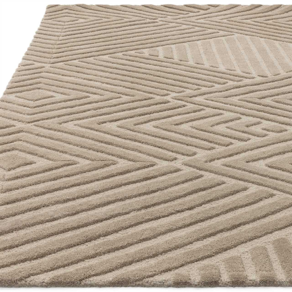 Hague Taupe Thick Woollen Rug Hand Tufted