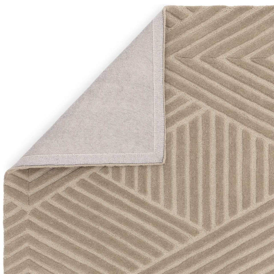 Hague Taupe Thick Woollen Rug Hand Tufted
