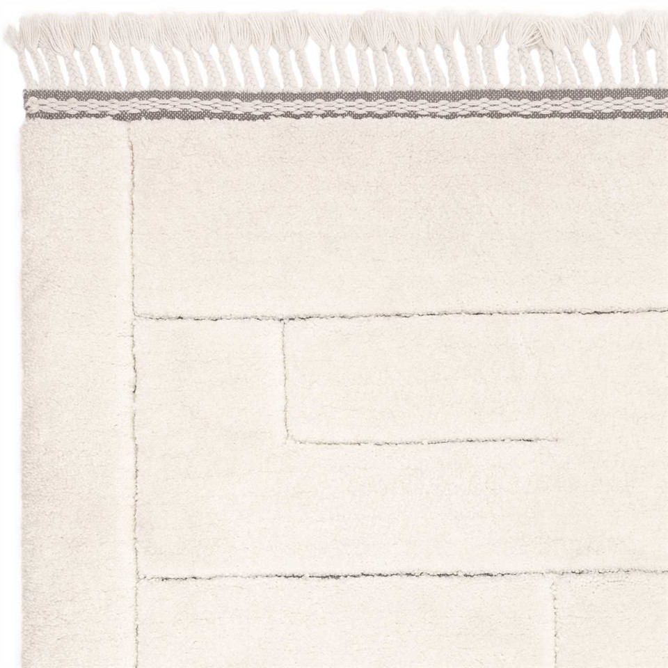 Fes FE02 Moroccan Style Ivory Fringed Rug