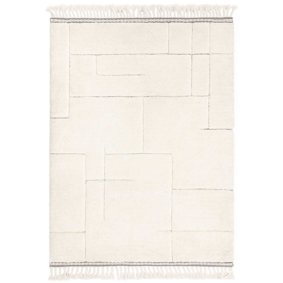 Fes FE02 Moroccan Style Ivory Fringed Rug