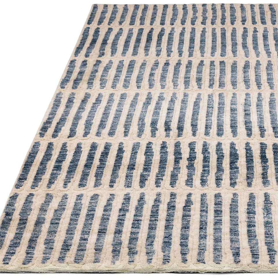 Mason Grid Rug Blue Light Beige