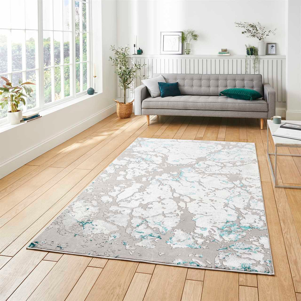 Apollo 2677 Grey Green Marble Rug