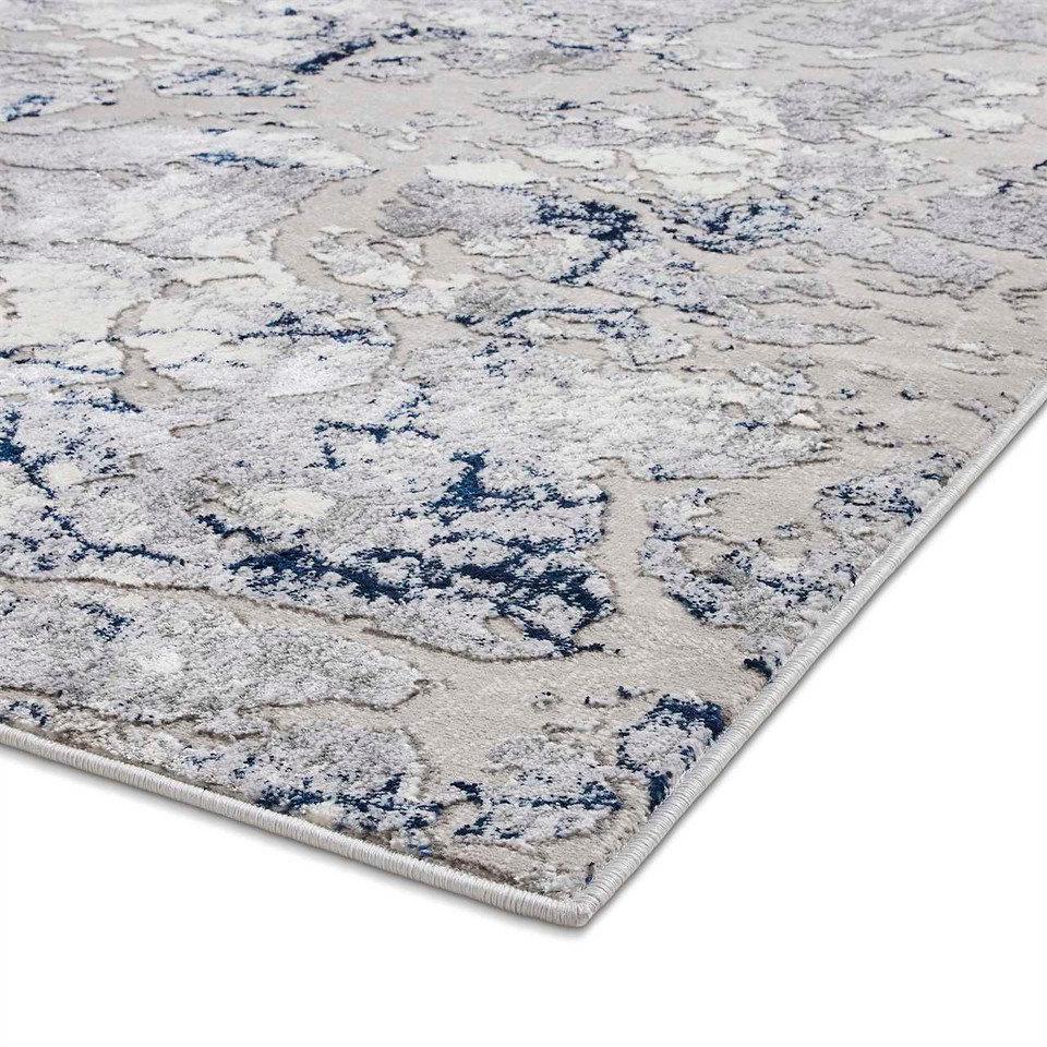 Apollo 2677 Grey Navy Marble Rug