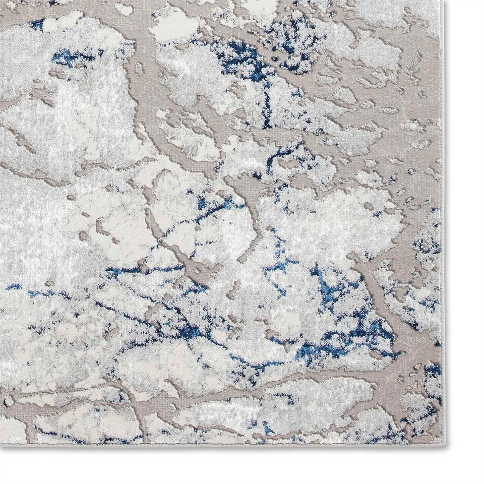 Apollo 2677 Grey Navy Marble Rug