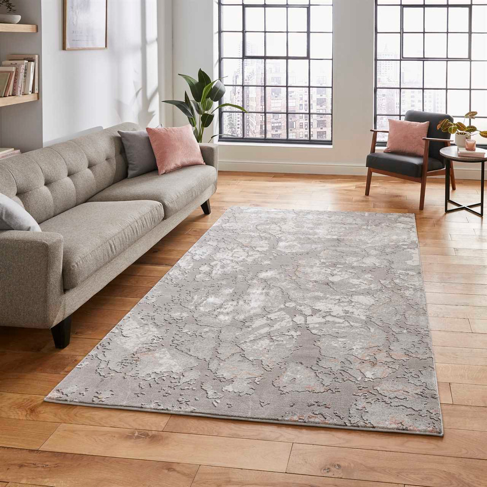 Apollo 2677 Grey Rose Marble Rug