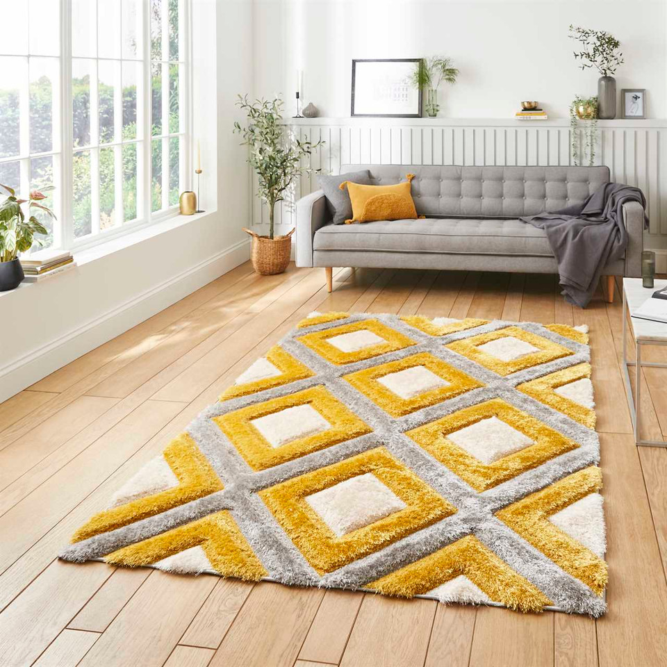 Olympia GR224 Silky Grey Yellow Rug