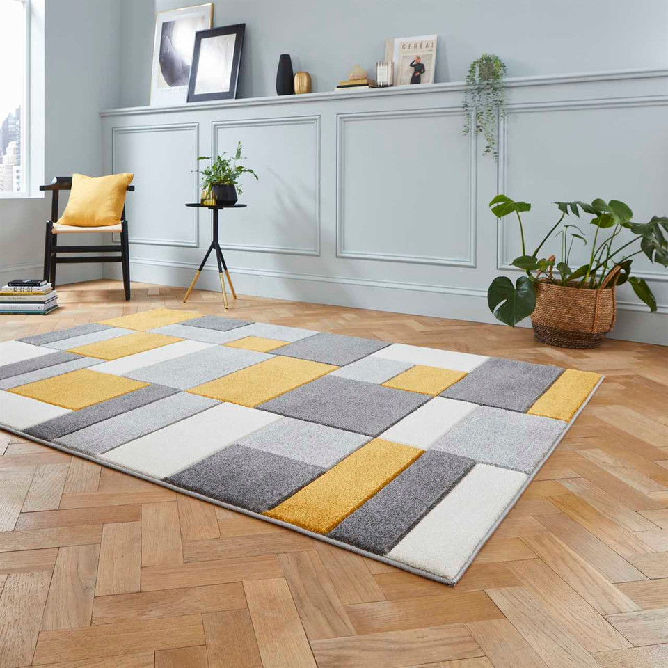 Matrix MT61 Grey Yellow Rug