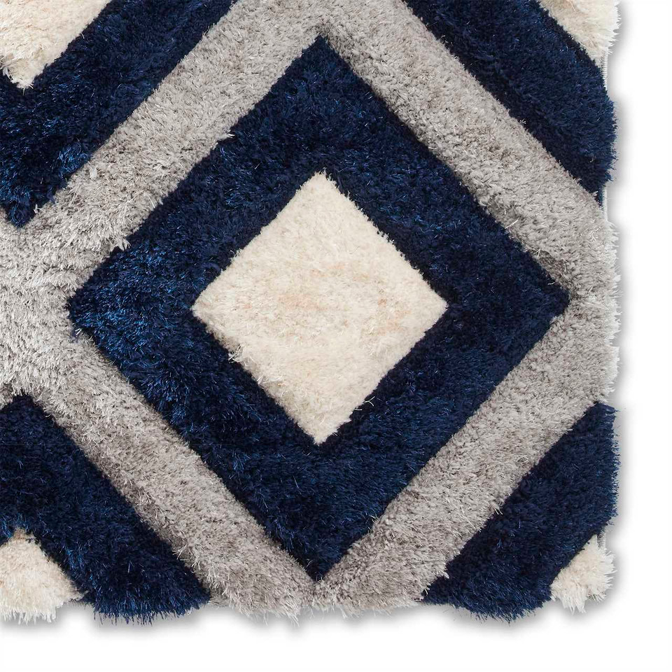 Olympia GR224 Silky Grey Navy Rug