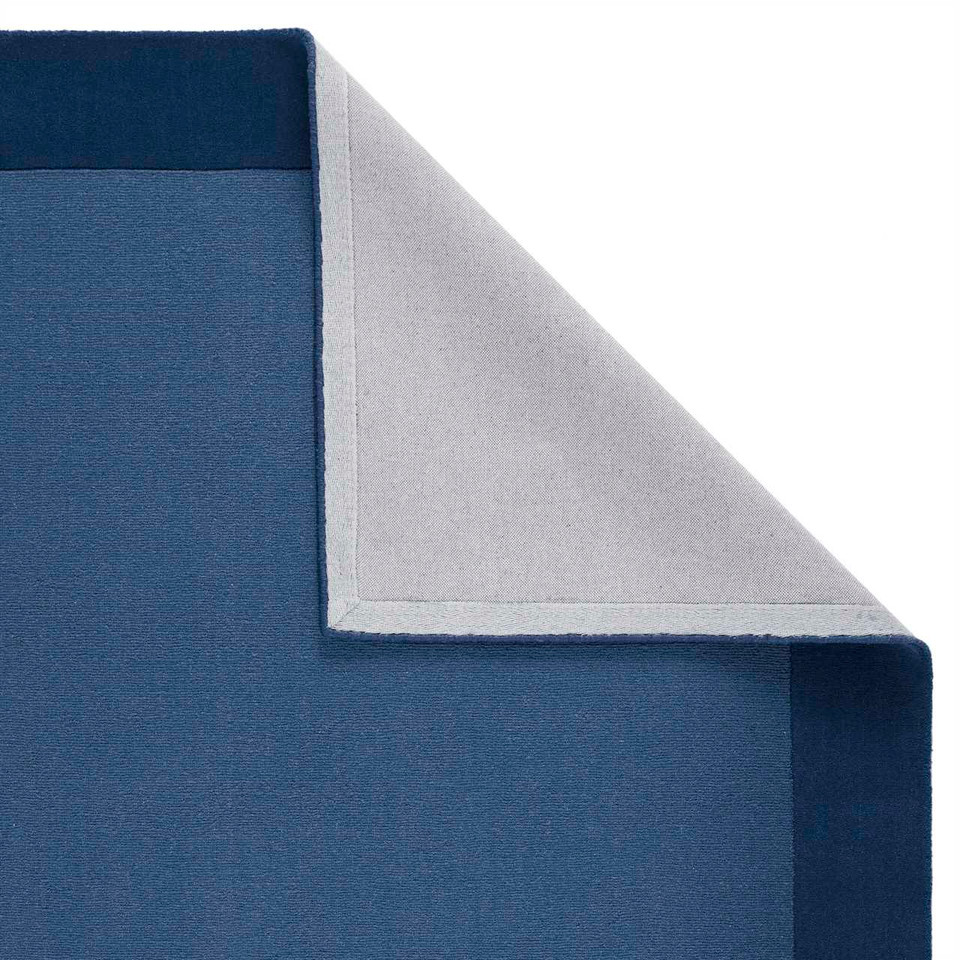 Colours Blue Wool Rug Plain Border