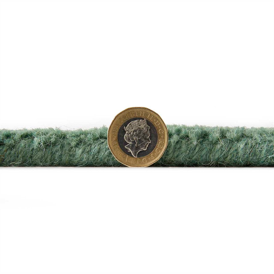 Colours Green Wool Rug Plain Border