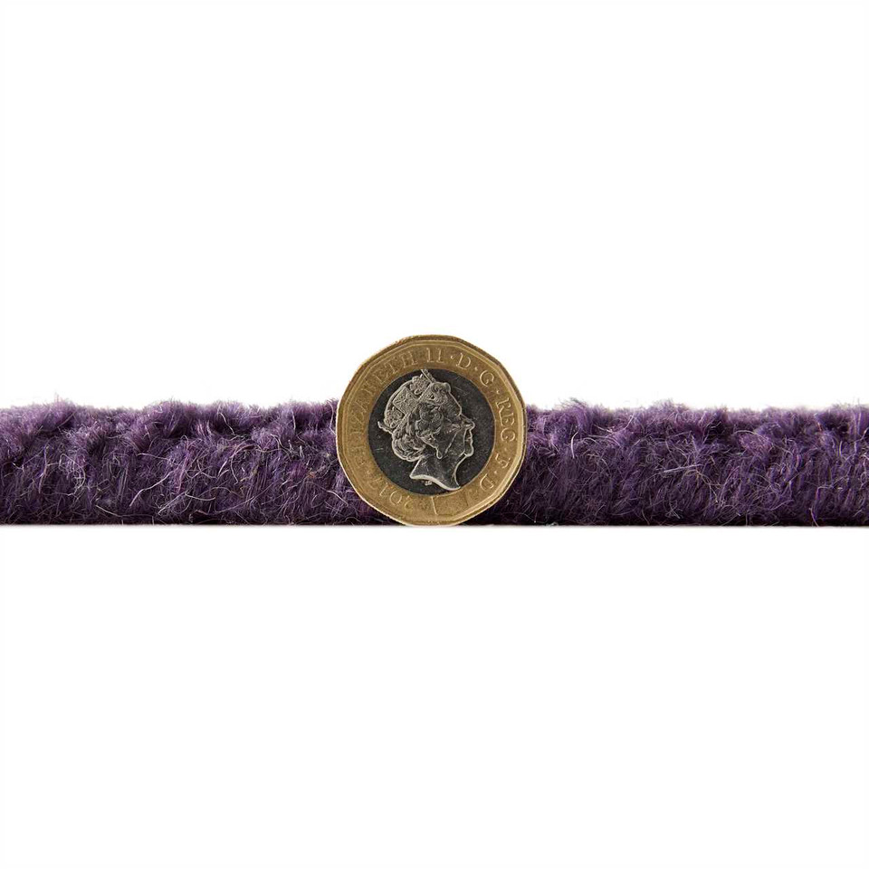 Colours Purple Wool Rug Plain Border