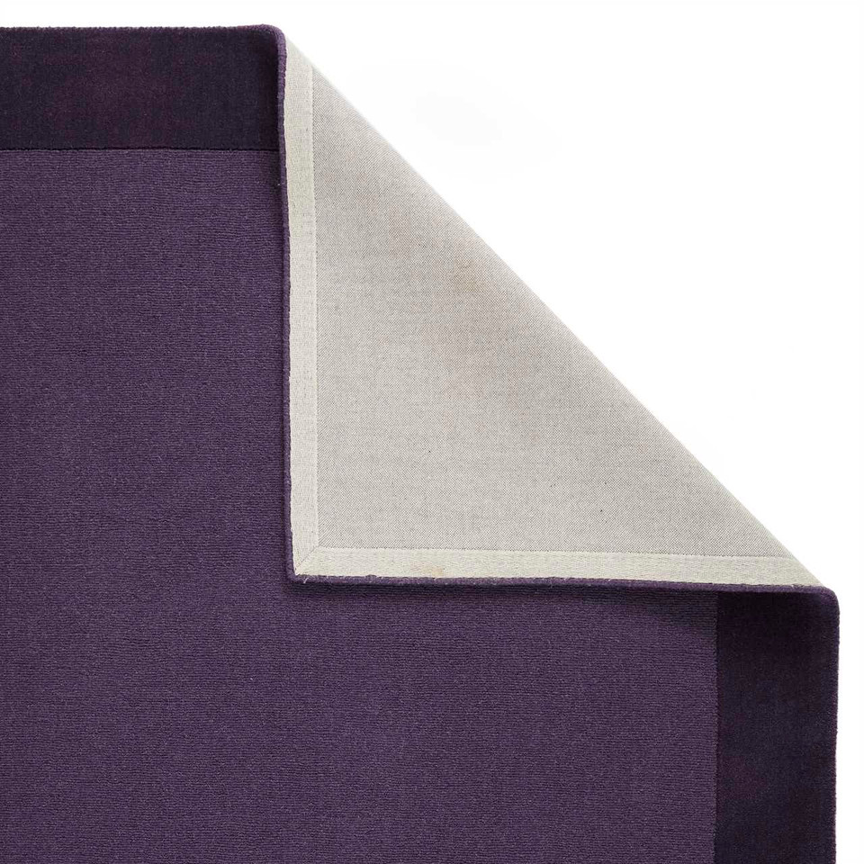 Colours Purple Wool Rug Plain Border