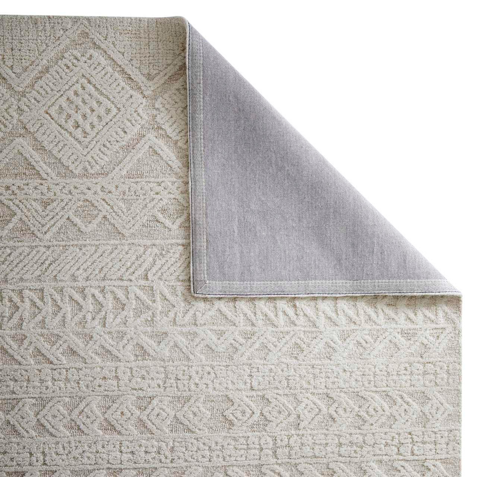 Hampton Provence Tribal Beige Ivory Wool Rug