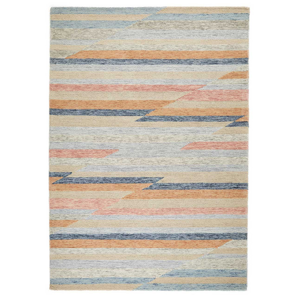 Contours Jagged Geometric Wool Mix Rug