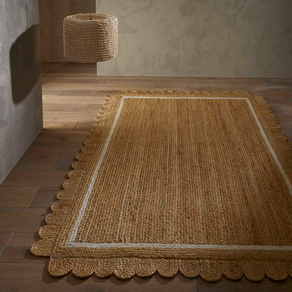 Indian Jute Naturals Border Woven Rug