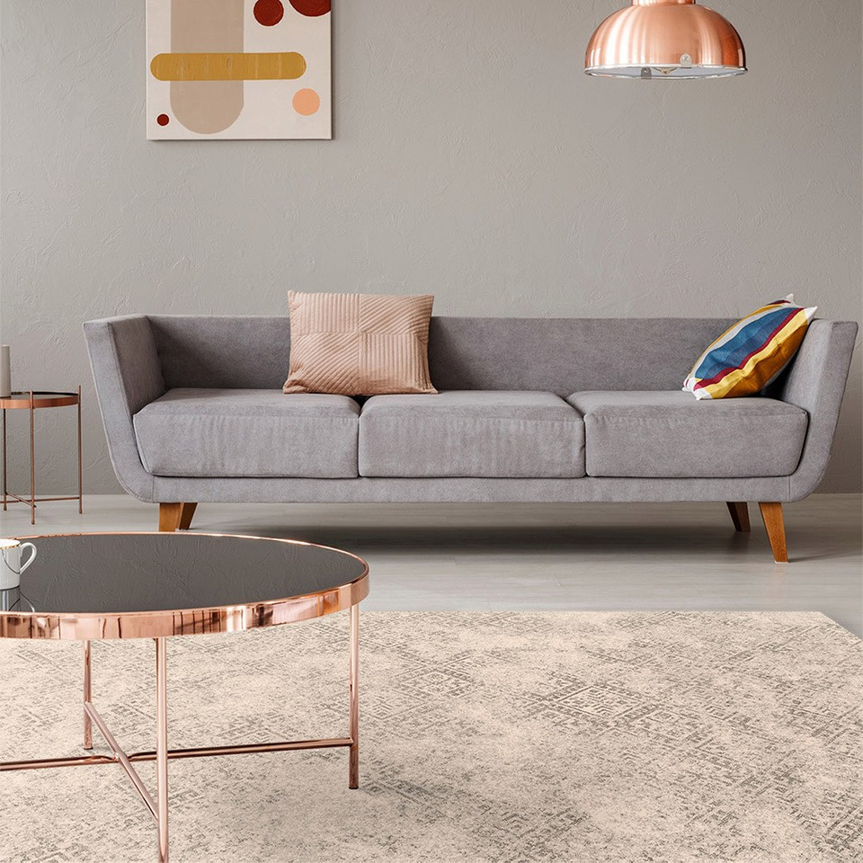 Brintons Tempo Natural Milet Light Grey Wool Rug