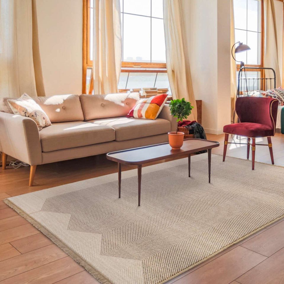 Brintons Tempo Natural Sera Dark Beige Wool Rug