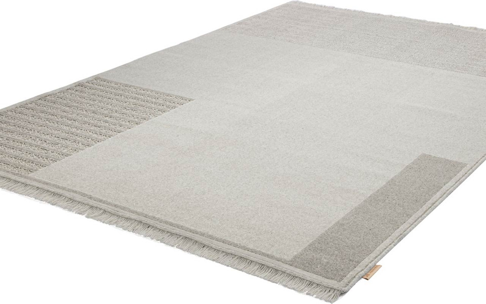 Brintons Noble Nizer Light Grey Geometric Wool Rug