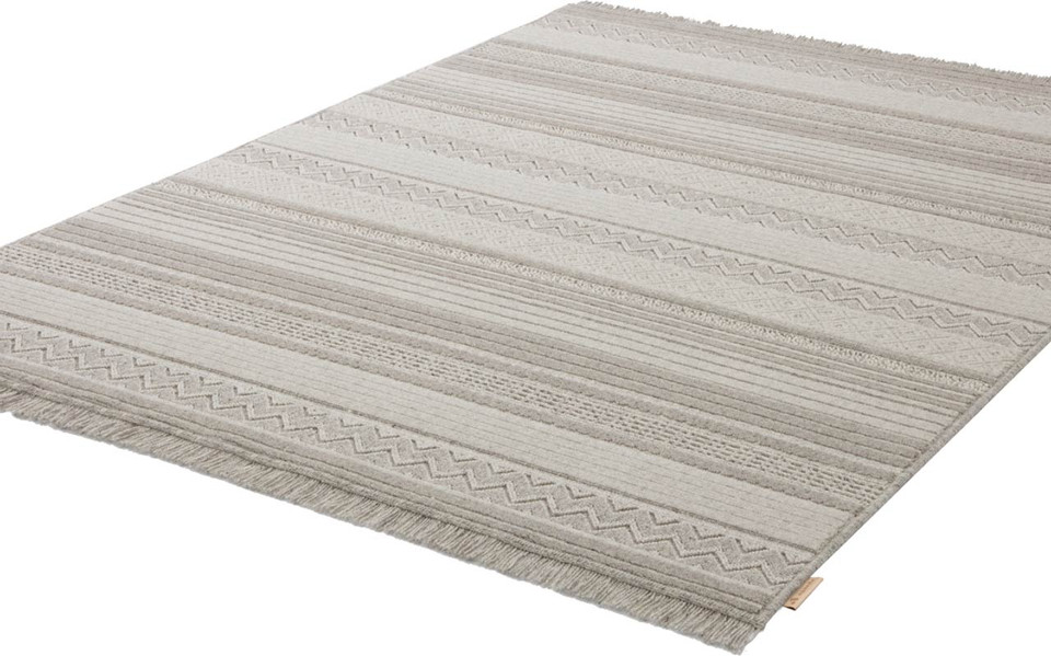Brintons Noble Oni Light Grey Wool Rug