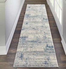 On Sale Rustic Textures RUS10 Ivory Blue Abstract Rug 119x180cm