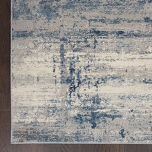 On Sale Rustic Textures RUS10 Ivory Blue Abstract Rug 119x180cm