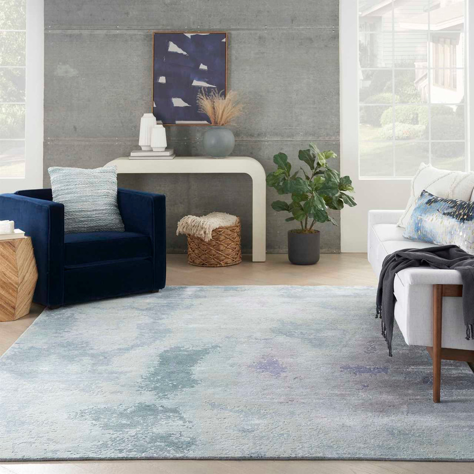 Luxury Silk Shadow SHA22 Blue Green Premium Rug