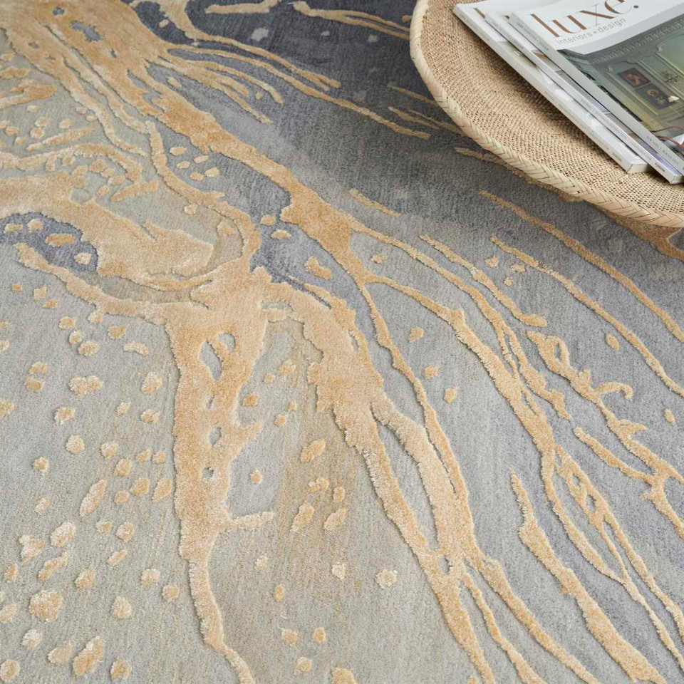 Prismatic PRS28 Grey Gold Wool Rug