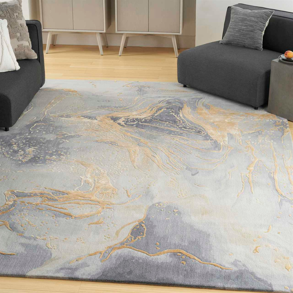 Prismatic PRS28 Grey Gold Wool Rug