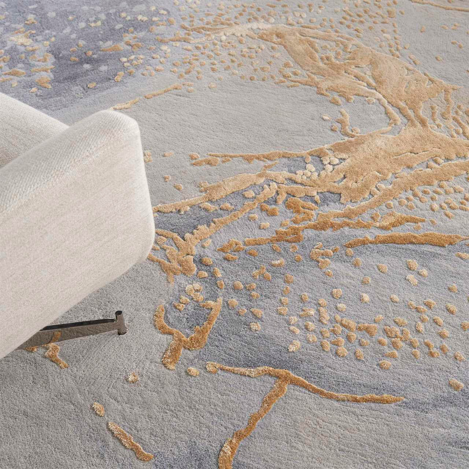 Prismatic PRS28 Grey Gold Wool Rug