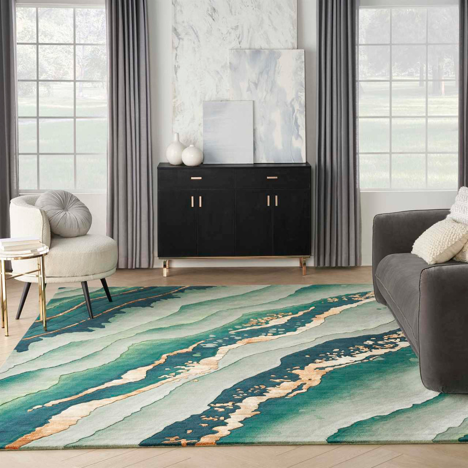 Prismatic PRS30 Emerald Green Wool Rug
