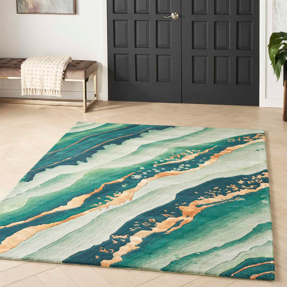Prismatic PRS30 Emerald Green Wool Rug