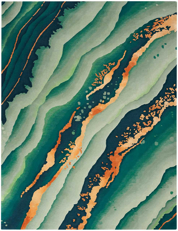 Prismatic PRS30 Emerald Green Wool Rug