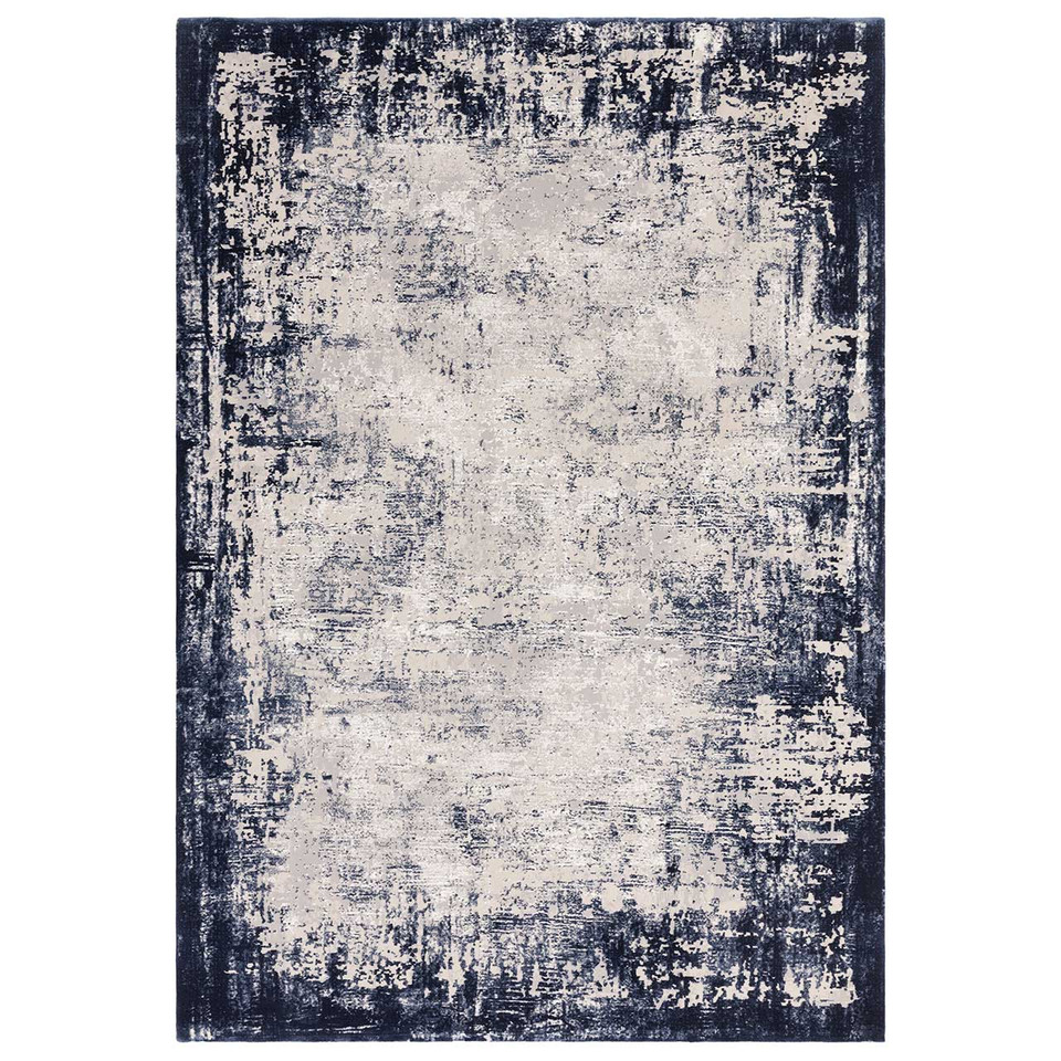 Kuza Border Navy Velvet Soft Rug