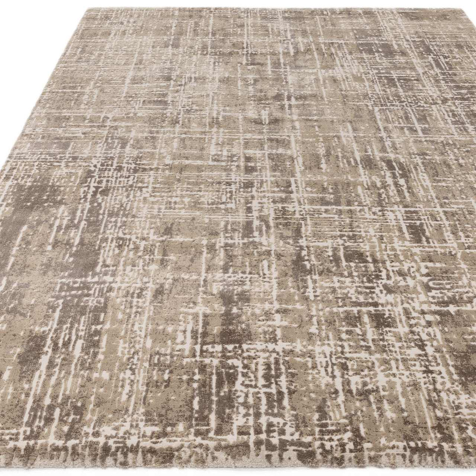 Kuza Abstract Beige Velvet Soft Rug