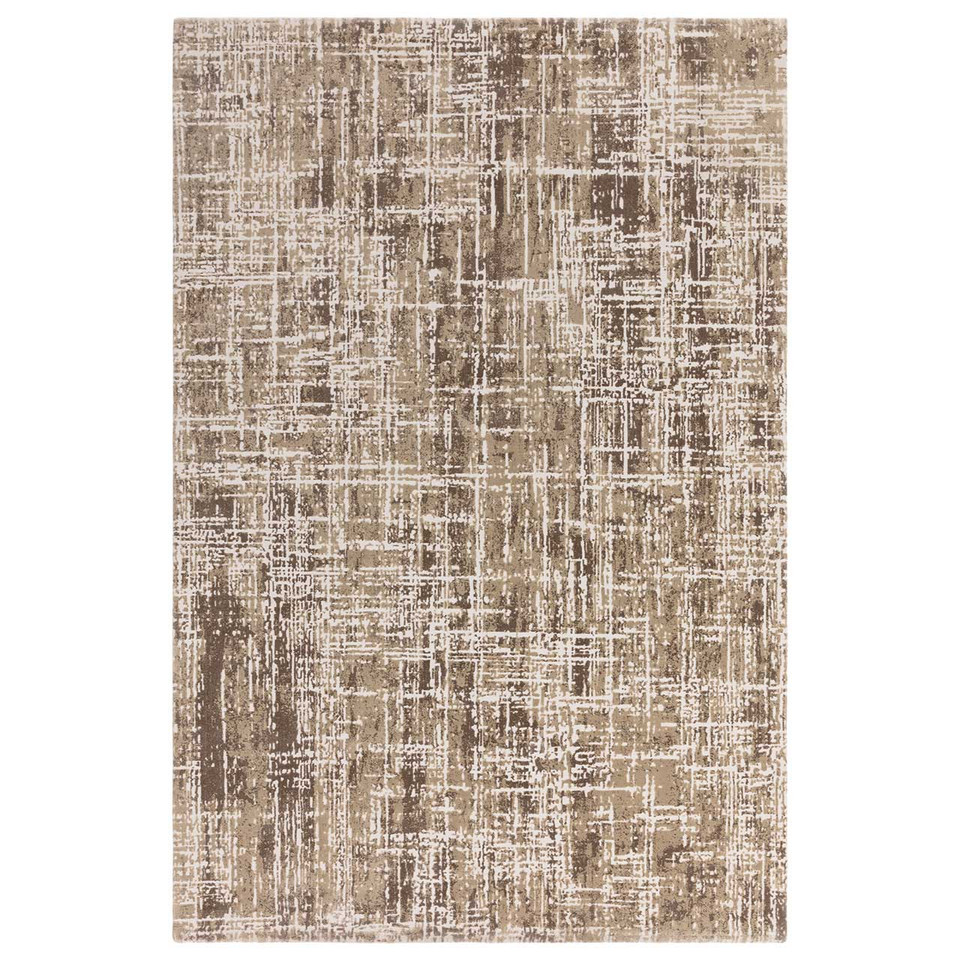 Kuza Abstract Beige Velvet Soft Rug