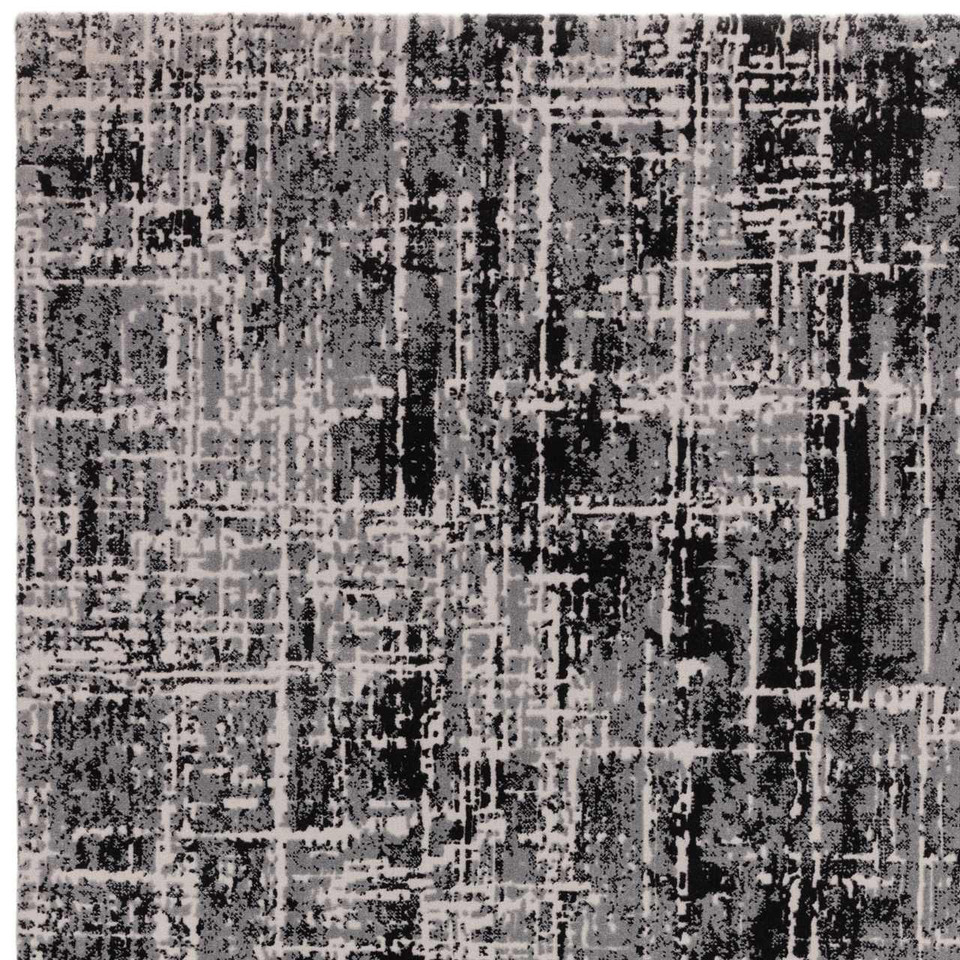 Kuza Abstract Black Velvet Soft Rug