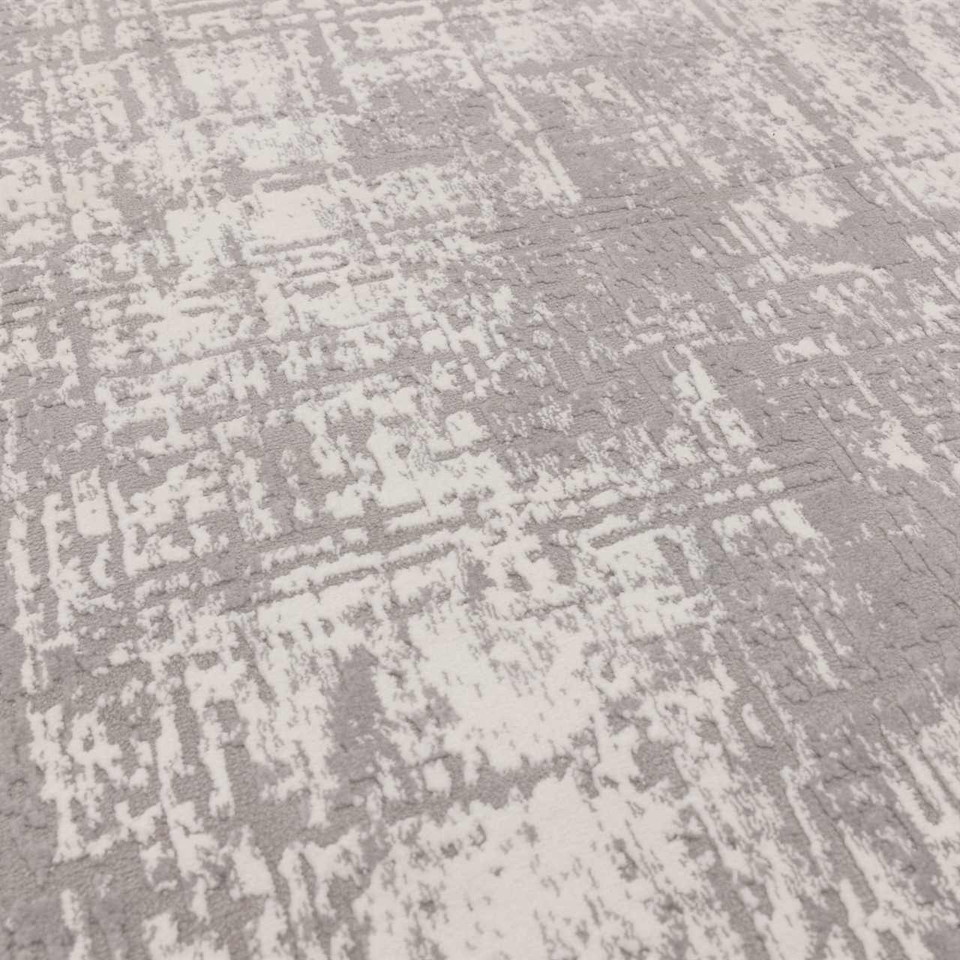 Kuza Abstract Grey Velvet Soft Rug